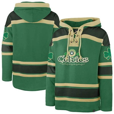 Men's '47 Kelly Green Boston Celtics McLucky Superior Lace-Up Pullover Hoodie