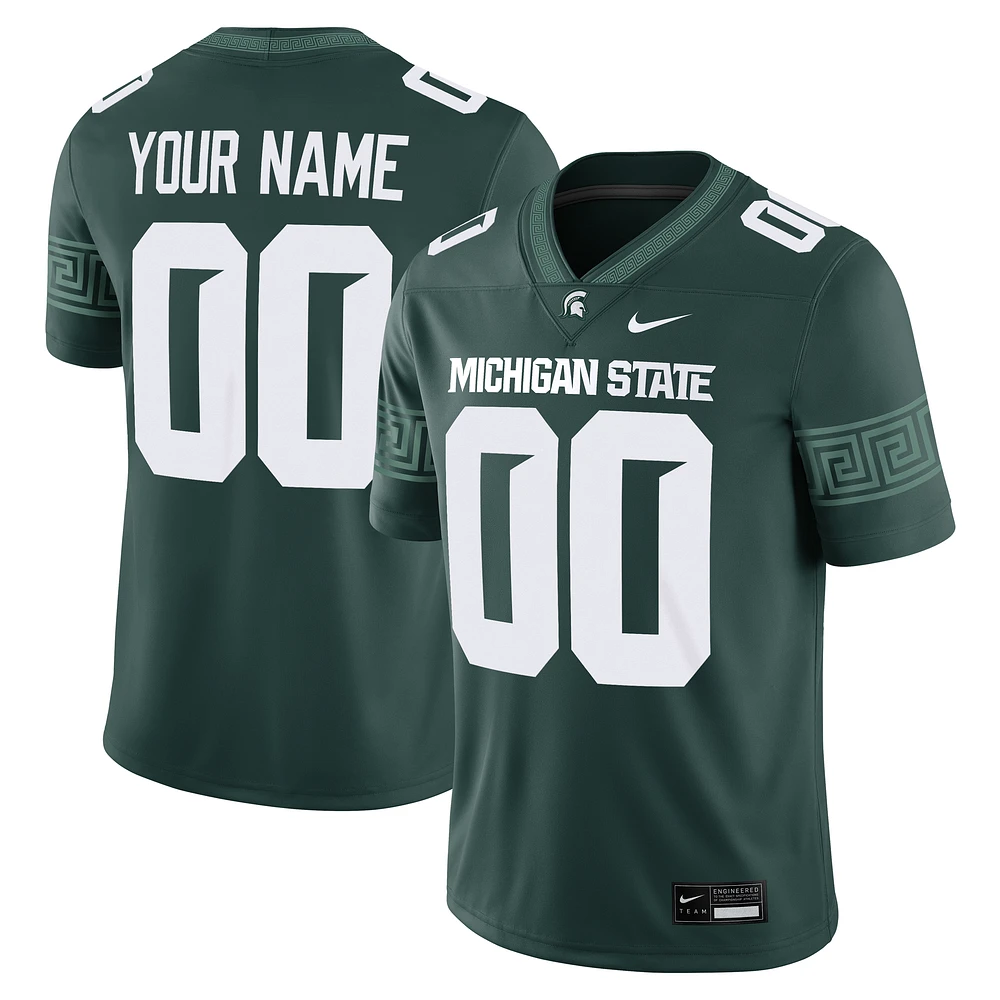 Men's Nike Green Michigan State Spartans Custom Football Game Jersey