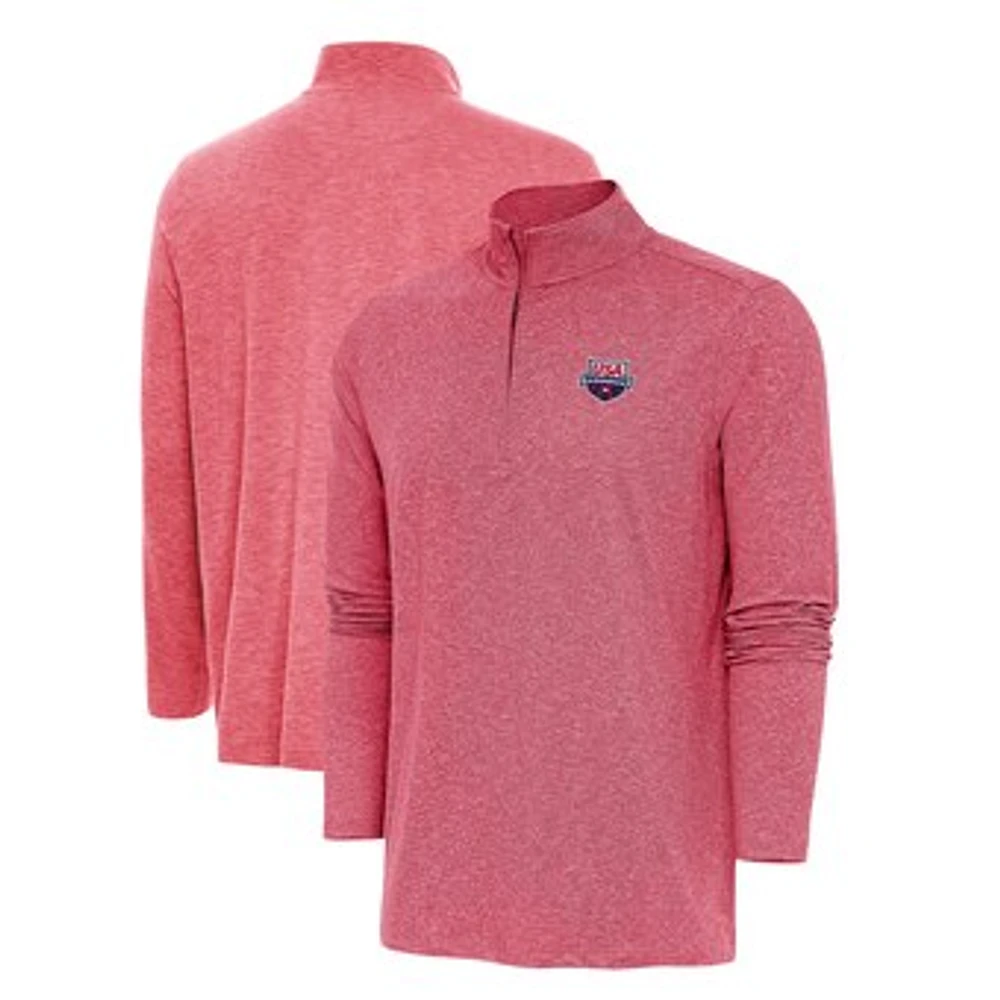 Men's Antigua Heather USA Swimming Hunk Quarter-Zip Top