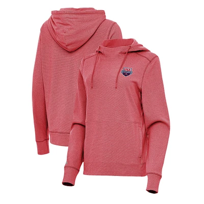 Women's Antigua Heather USA Swimming Justice Pullover Hoodie