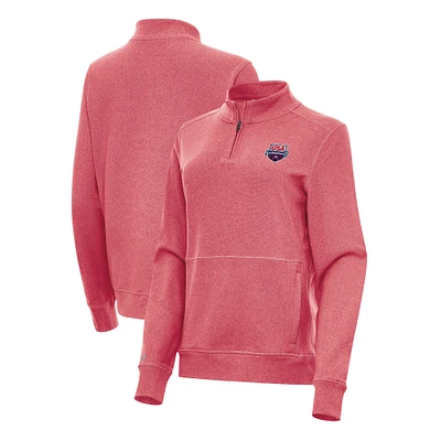 Women's Antigua Heather Red USA Swimming Crush Quarter-Zip Jacket