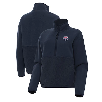 Women's Antigua Navy USA Swimming Figure Half-Zip Pullover Jacket