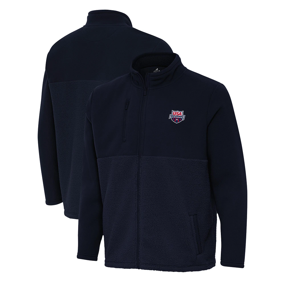 Men's Antigua Navy USA Swimming Daily Fused Full-Zip Jacket