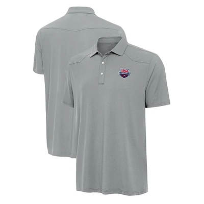 Men's Antigua Gray USA Swimming Western Polo