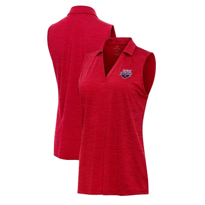 Women's Antigua Heather Red USA Swimming Layout Sleeveless Polo