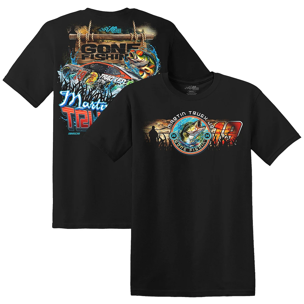 Men's Joe Gibbs Racing Team Collection Black Martin Truex Jr Gone Fishin' T-Shirt