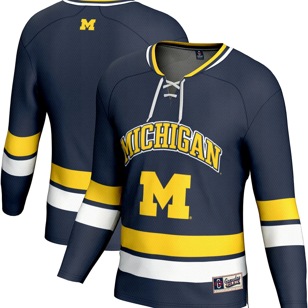 Men's GameDay Greats Navy Michigan Wolverines Spirit Hockey Jersey