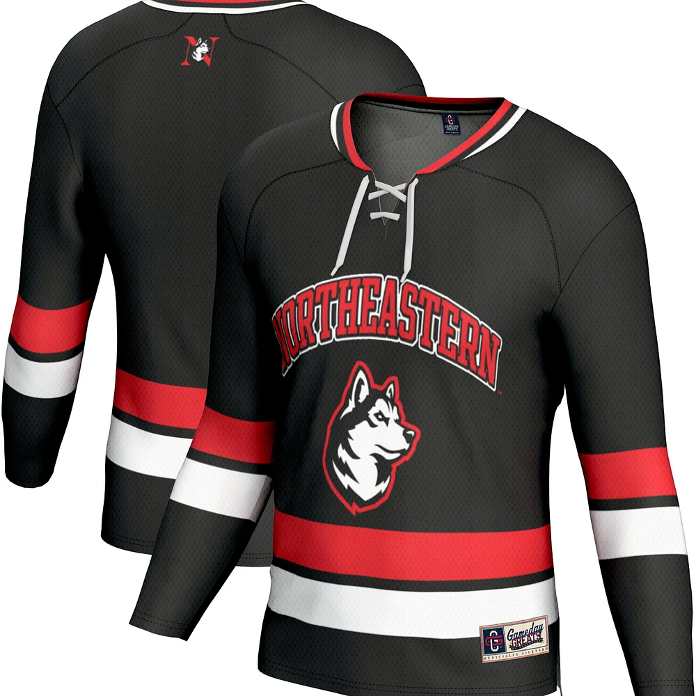Men's GameDay Greats Black Northeastern Huskies Spirit Hockey Jersey
