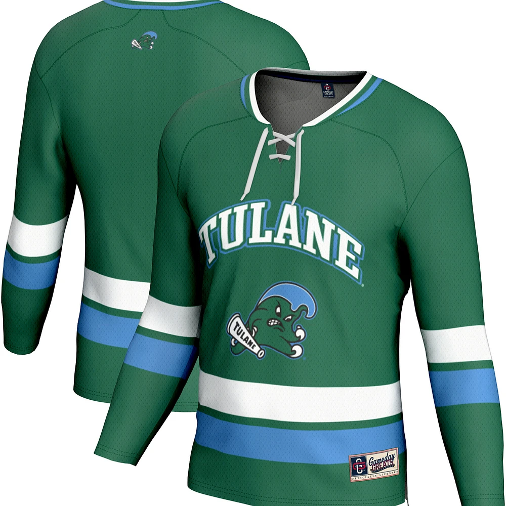Men's GameDay Greats Green Tulane Wave Spirit Hockey Jersey