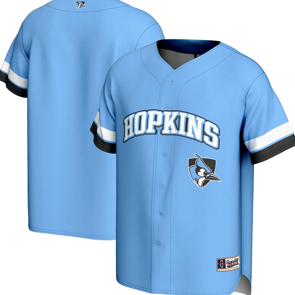 Men's GameDay Greats Light Blue Johns Hopkins Jays Spirit Baseball Jersey
