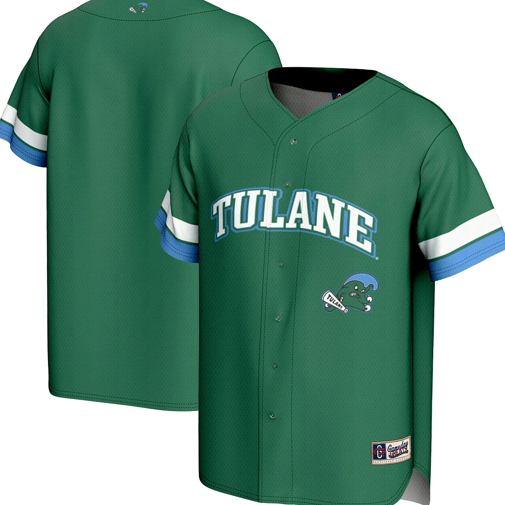Youth GameDay Greats Green Tulane Wave Spirit Baseball Jersey