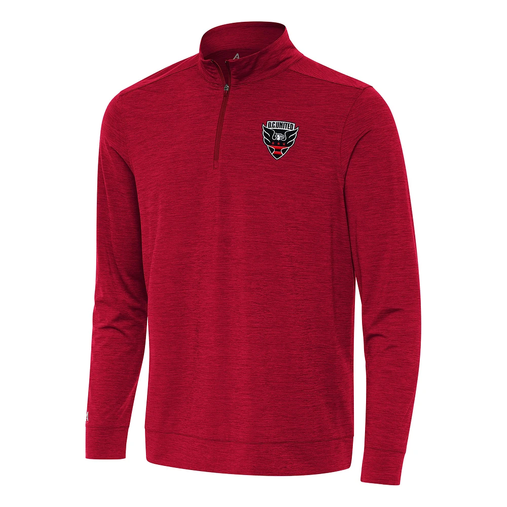 Men's Antigua Heather Red D.C. United Bright Quarter-Zip Top