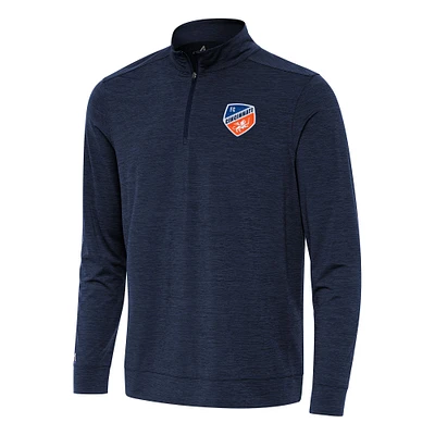 Men's Antigua Heather Navy FC Cincinnati Bright Quarter-Zip Top