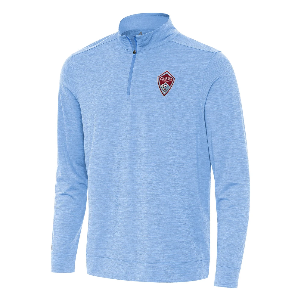 Men's Antigua Heather Powder Blue Colorado Rapids Bright Quarter-Zip Top