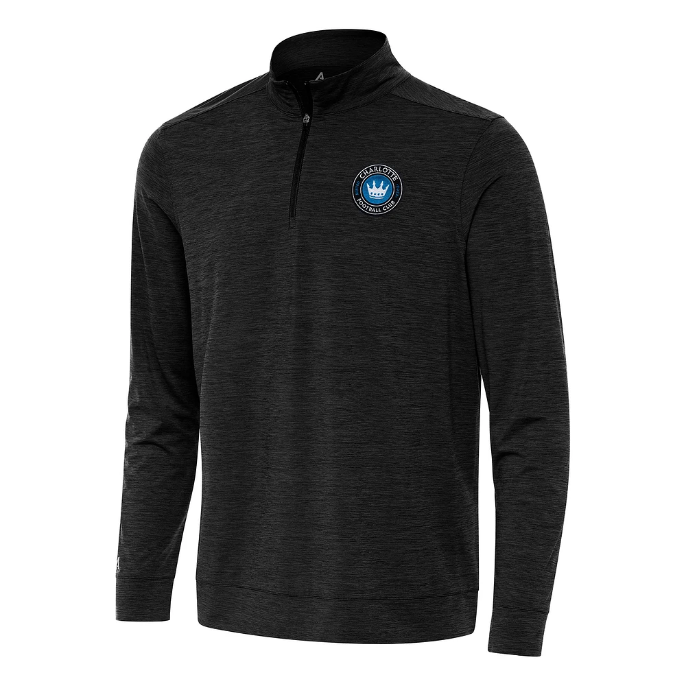 Men's Antigua Heather Charlotte FC Bright Quarter-Zip Top