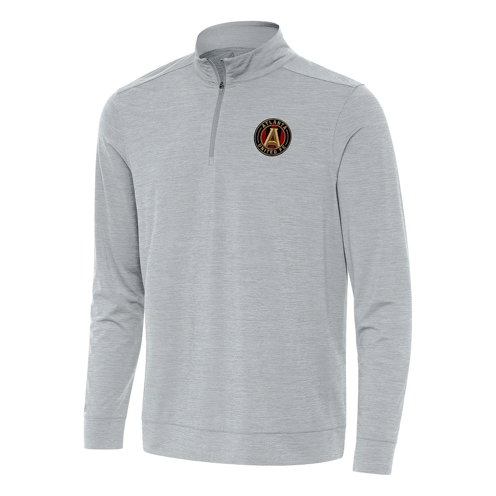 Men's Antigua Heather Gray Atlanta United FC Bright Quarter-Zip Top