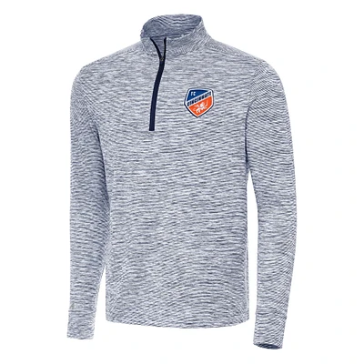Men's Antigua Heather Navy/White FC Cincinnati Cause Quarter-Zip Top