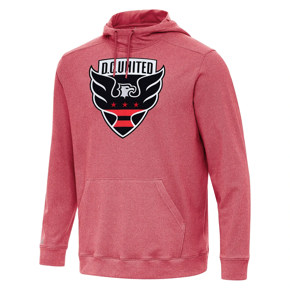 Men's Antigua Heather Red D.C. United Cloud Pullover Hoodie