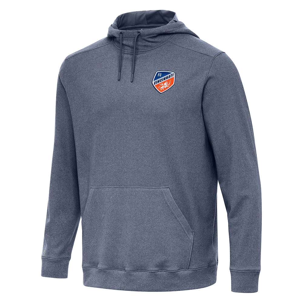 Men's Antigua Heather Navy FC Cincinnati Cloud Pullover Hoodie