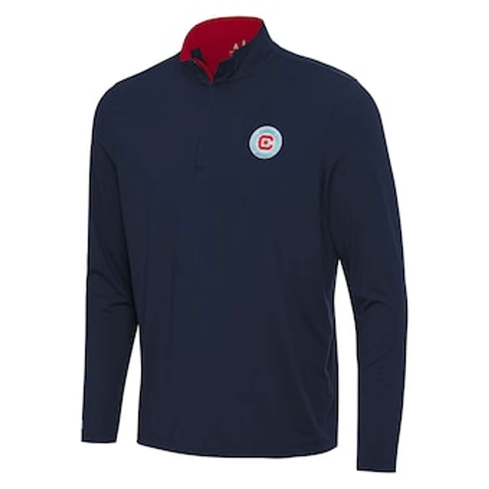 Men's Antigua Navy Chicago Fire Content Quarter-Zip Jacket