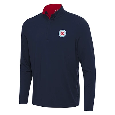 Men's Antigua Navy Chicago Fire Content Quarter-Zip Jacket