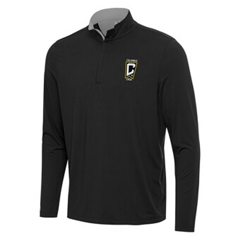 Men's Antigua Black Columbus Crew Content Quarter-Zip Jacket