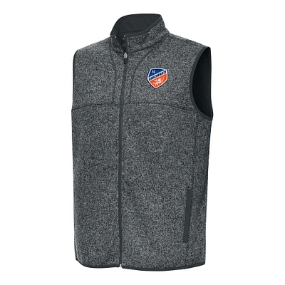 Men's Antigua Heather Charcoal FC Cincinnati Fortune Full-Zip Vest