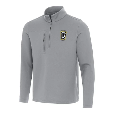 Men's Antigua Gray Columbus Crew Insider Quarter-Zip Jacket