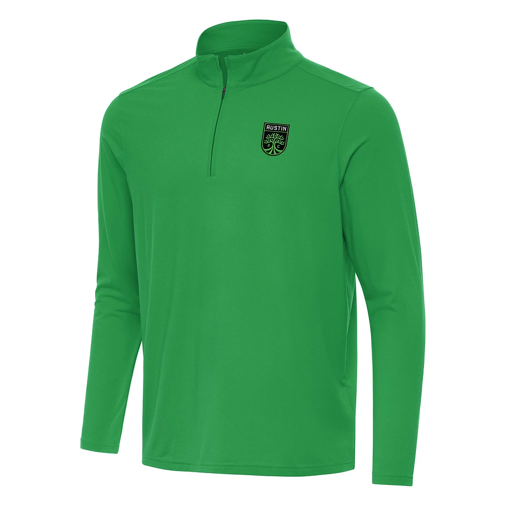 Men's Antigua Green Austin FC Intent Quarter-Zip Jacket