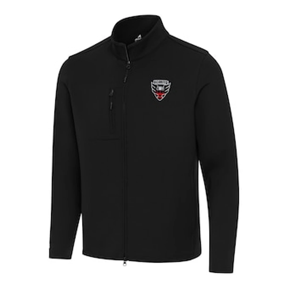 Men's Antigua Black D.C. United Objection Full-Zip Jacket
