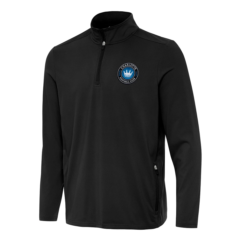 Men's Antigua Charlotte FC Perilous Quarter-Zip Pullover Top
