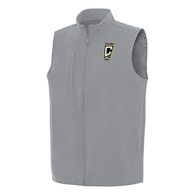 Men's Antigua Gray Columbus Crew Regard Full-Zip Vest