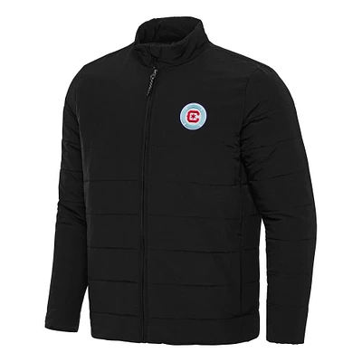 Men's Antigua Black Chicago Fire Swelter Full-Zip Jacket