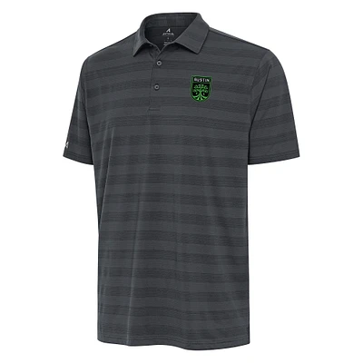 Men's Antigua Charcoal Austin FC Tunnel Polo