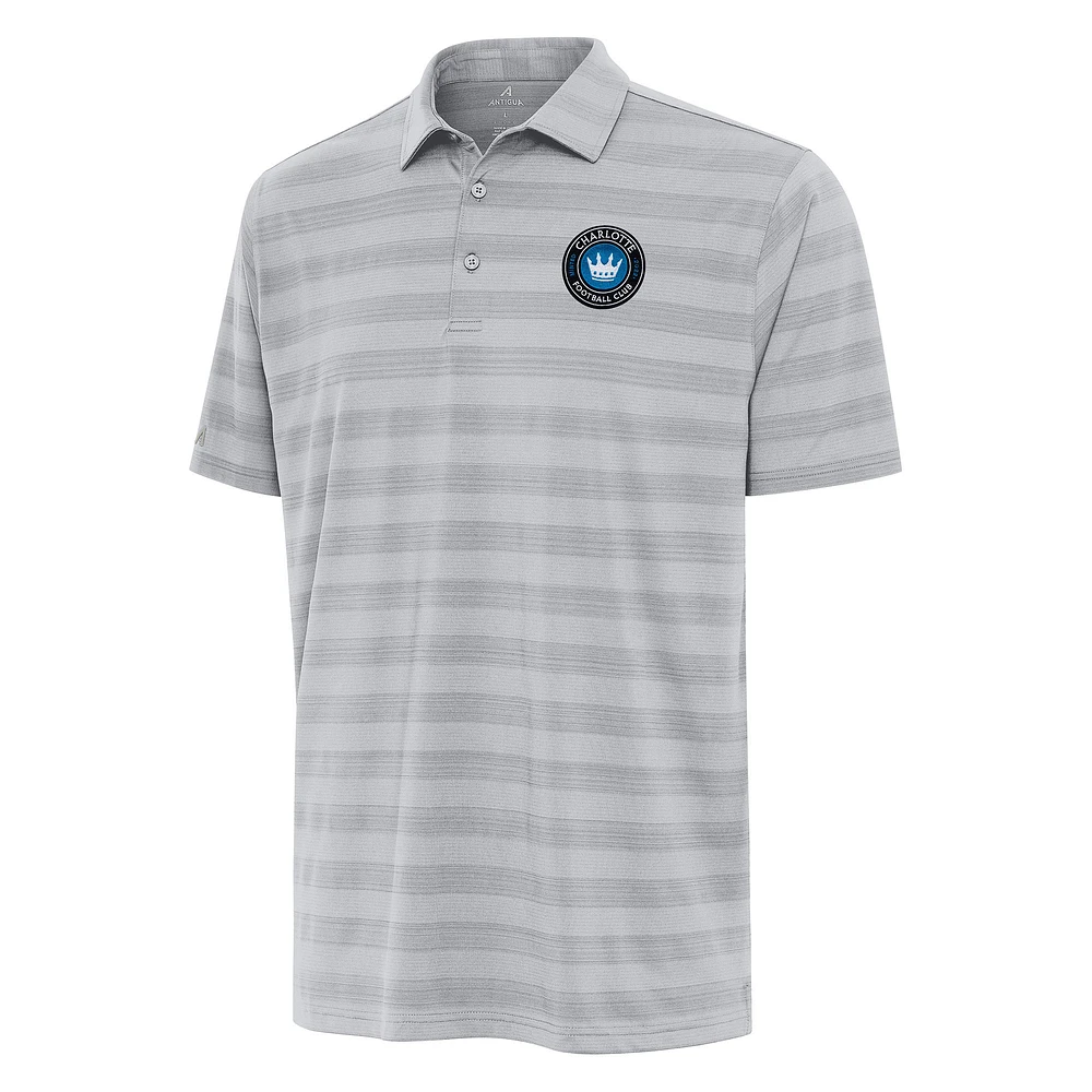 Men's Antigua Gray Charlotte FC Tunnel Polo