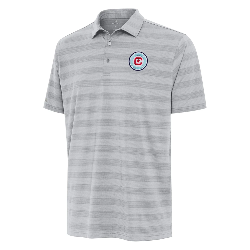 Men's Antigua Gray Chicago Fire Tunnel Polo