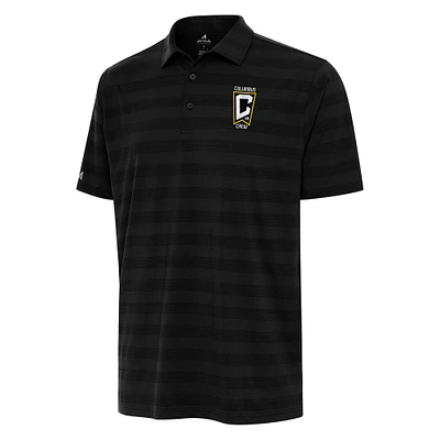 Men's Antigua Black Columbus Crew Big & Tall Tunnel Polo