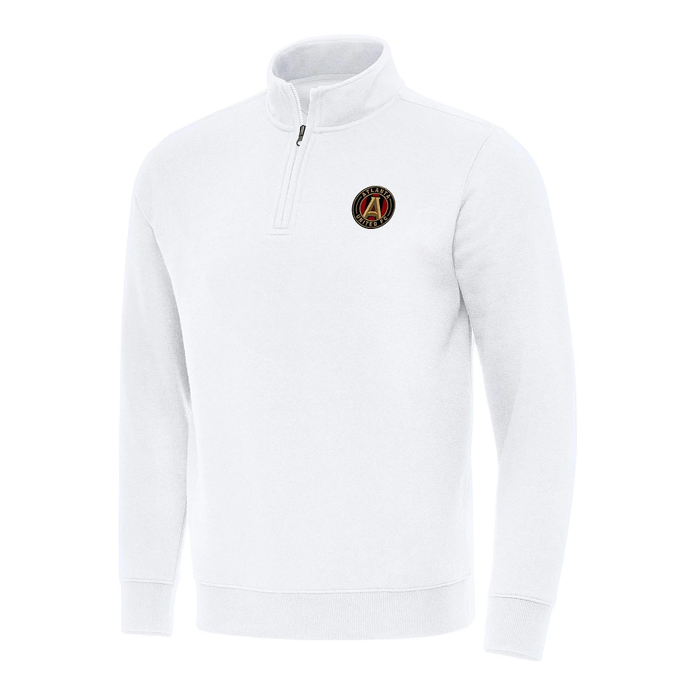 Men's Antigua White Atlanta United FC Victory Quarter-Zip Jacket