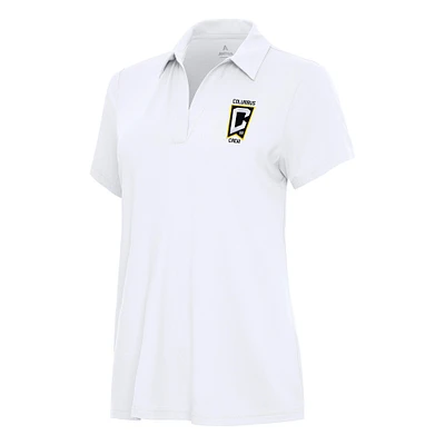 Women's Antigua White Columbus Crew Era V-Neck Polo