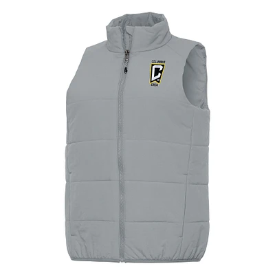 Women's Antigua Gray Columbus Crew Experience Full-Zip Vest