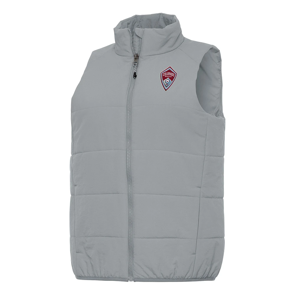 Women's Antigua Gray Colorado Rapids Experience Full-Zip Vest