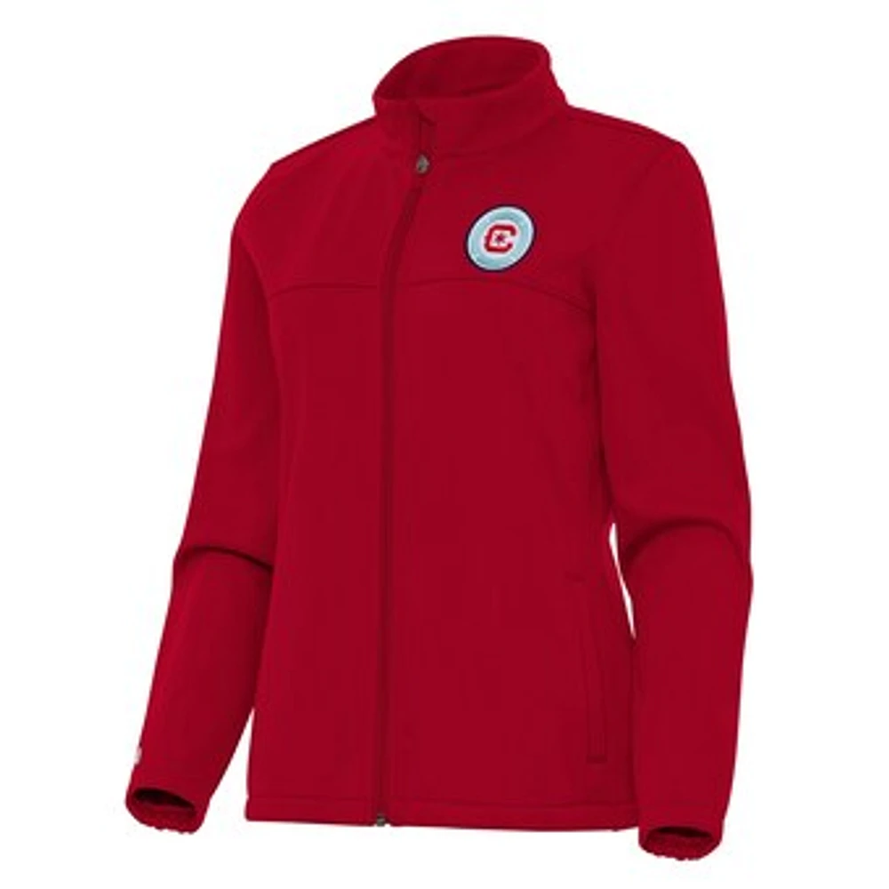 Women's Antigua Red Chicago Fire Links 2 Full-Zip Golf Jacket
