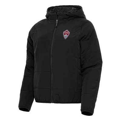 Women's Antigua Black Colorado Rapids Universe Raglan Full-Zip Jacket