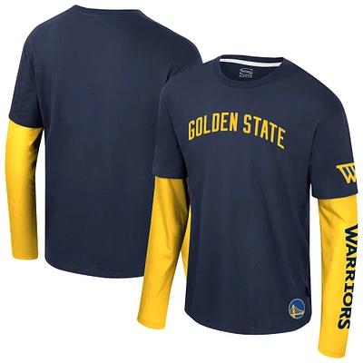 Unisex Stadium Essentials Navy Golden State Warriors Spectator 2fer Long Sleeve T-Shirt