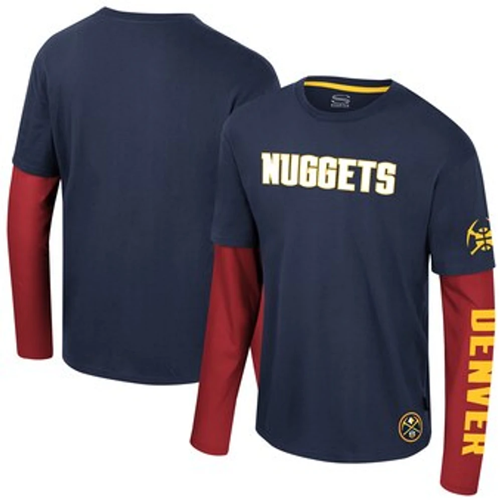 Unisex Stadium Essentials Navy Denver Nuggets Spectator 2fer Long Sleeve T-Shirt