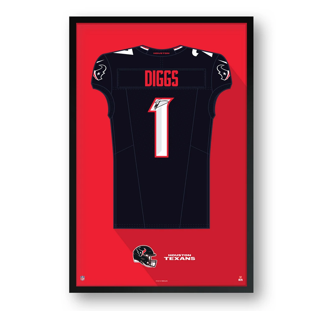 Stefon Diggs Houston Texans 14" x 20" Framed Jersey Art Print