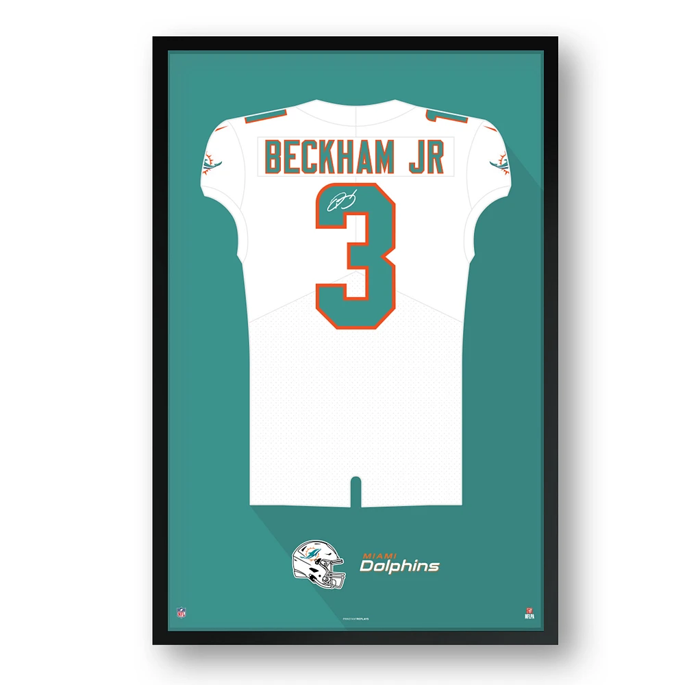 Odell Beckham Jr. Miami Dolphins 14" x 20" Framed Jersey Art Print