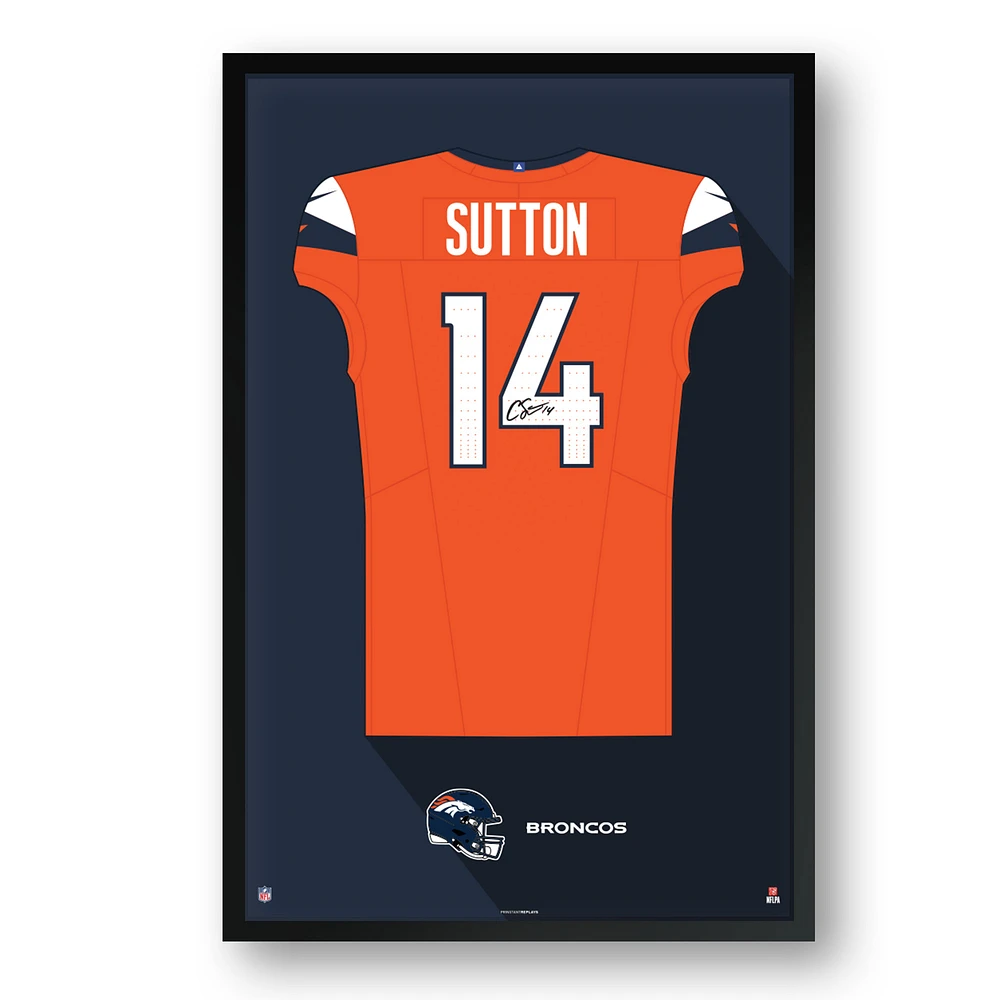 Courtland Sutton Denver Broncos 14" x 20" Framed Jersey Art Print