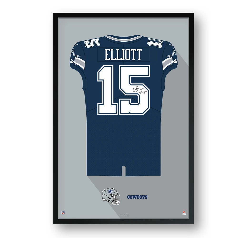 Ezekiel Elliott Dallas Cowboys 14" x 20" Framed Jersey Art Print