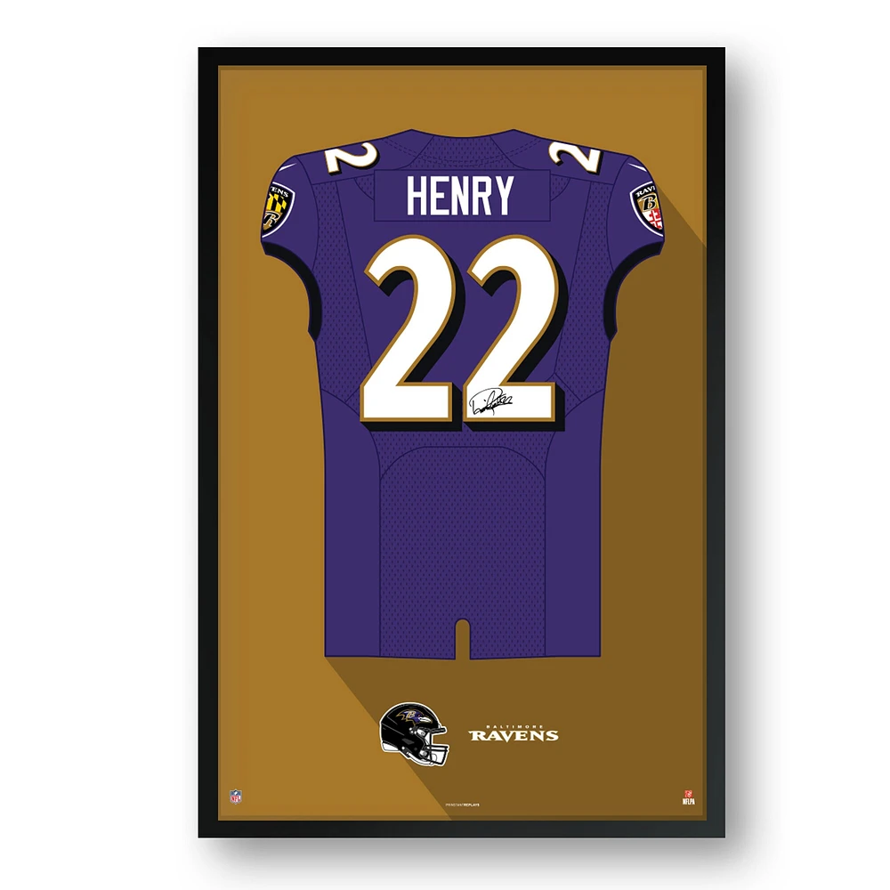 Derrick Henry Baltimore Ravens Framed 27" x 39" Jersey Art Print